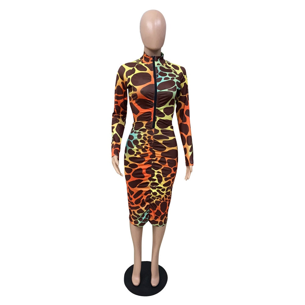 Fall Time Leopard Dress