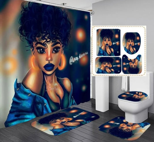 Queen Nubian Shower Curtain Sets