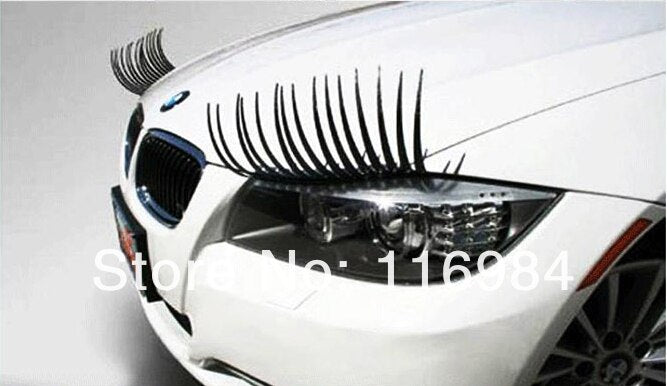 Curly Black False Eyelashes Stickers for Cars