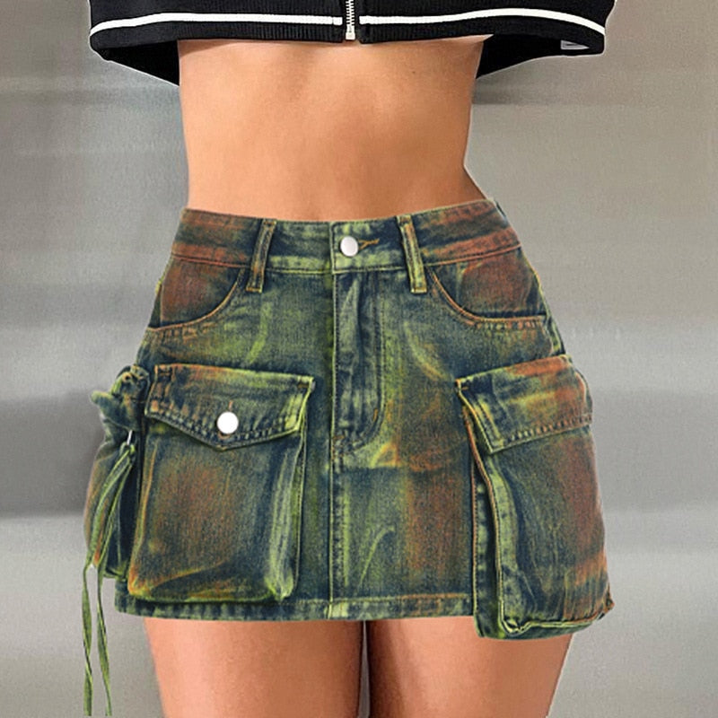 Pocket First Mini Denim Skirt