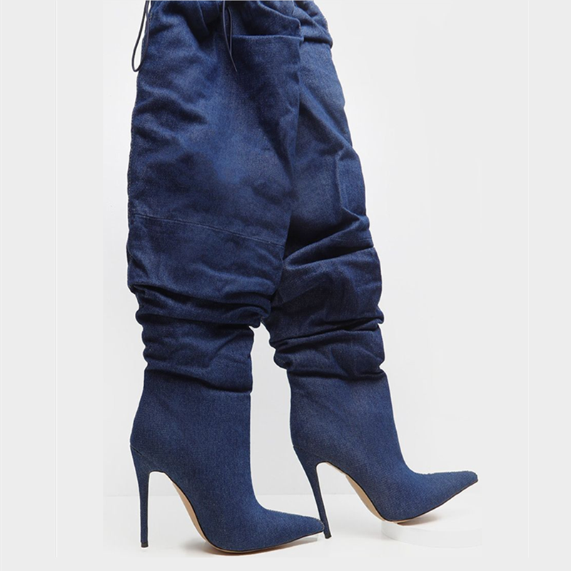 Slouch Denim Boots