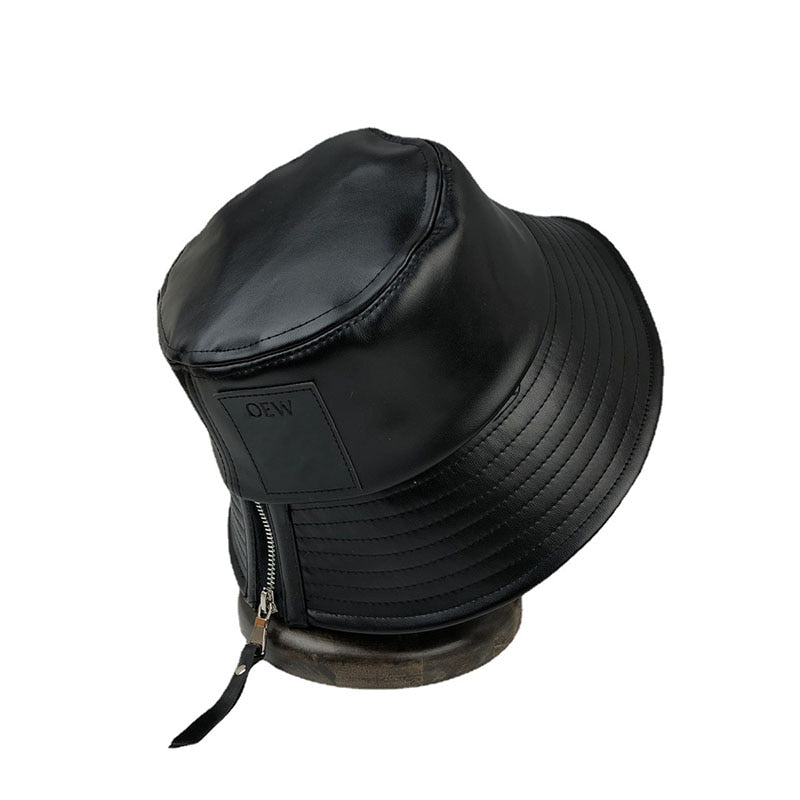 Leather Fisherman Bucket Hat