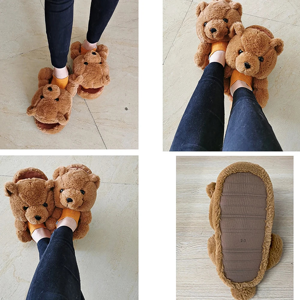 Teddy Bear Slip-On Slippers
