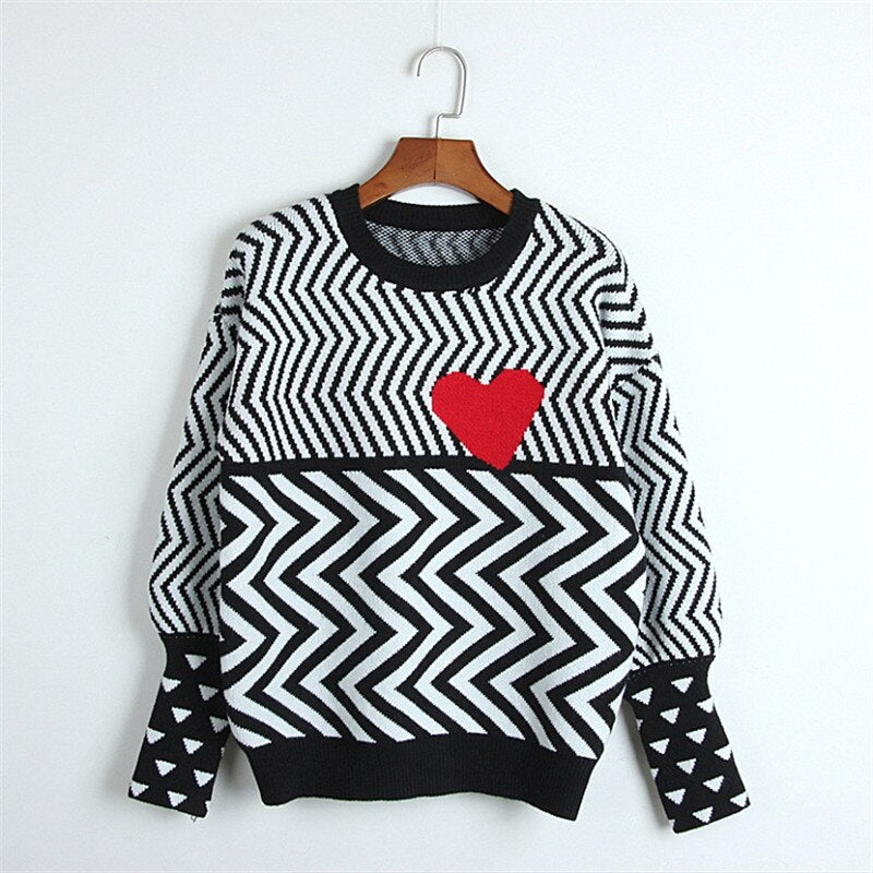 Geometric Heart Sweater