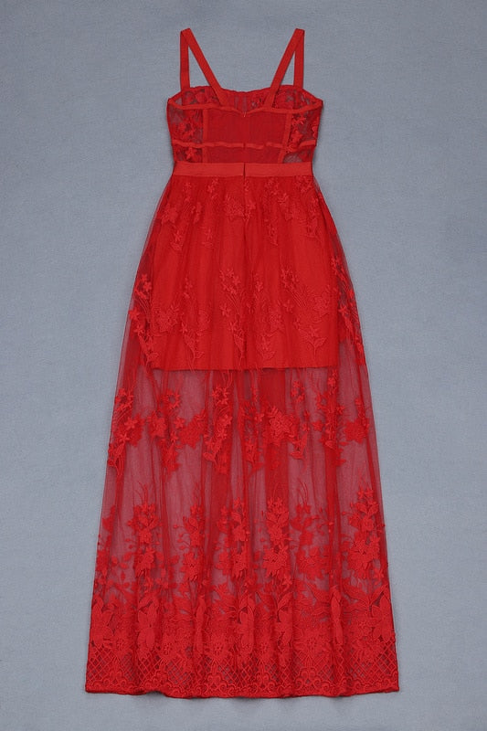Red Lace Party Dress