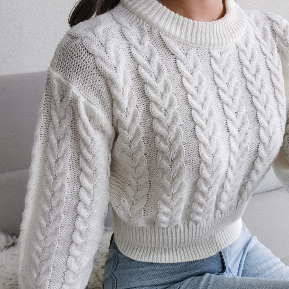 Twist Knit Crop Sweater