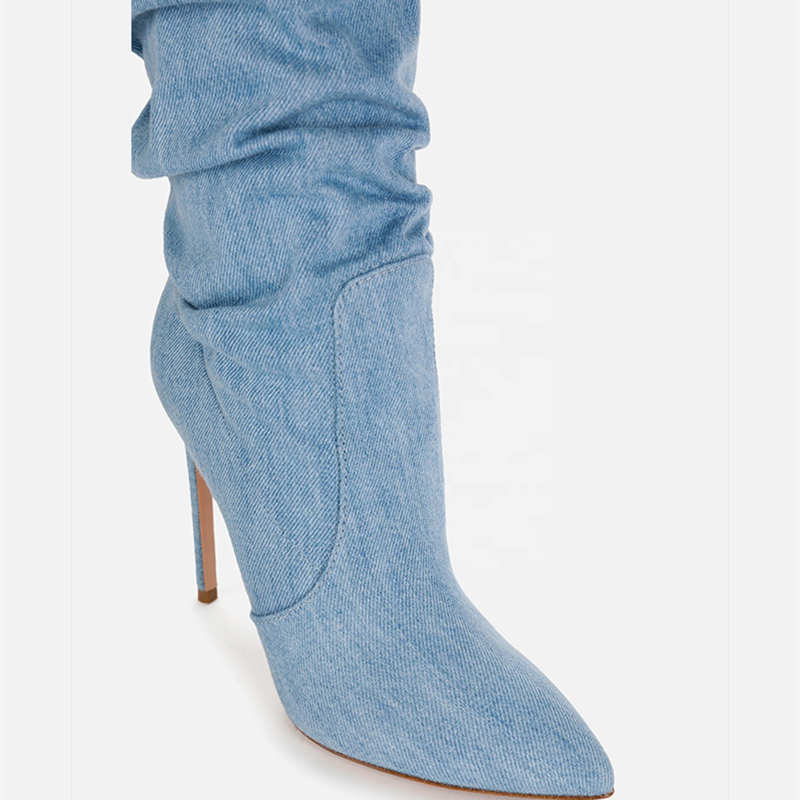 Slouch Denim Boots