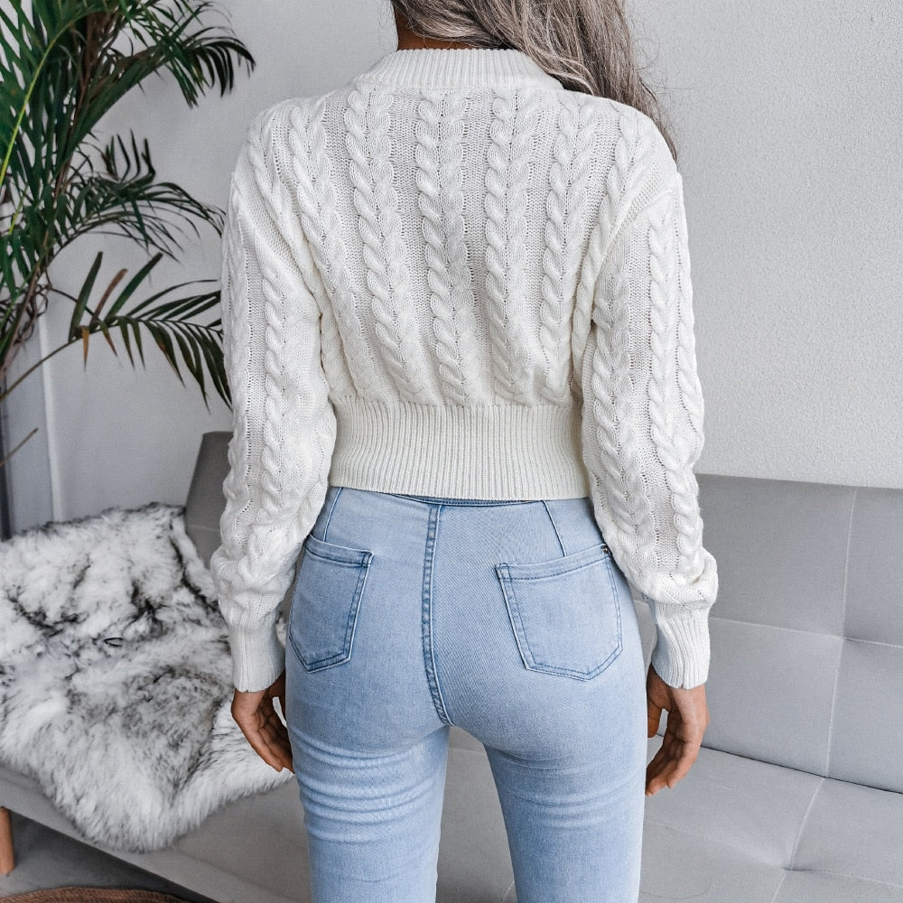 Twist Knit Crop Sweater
