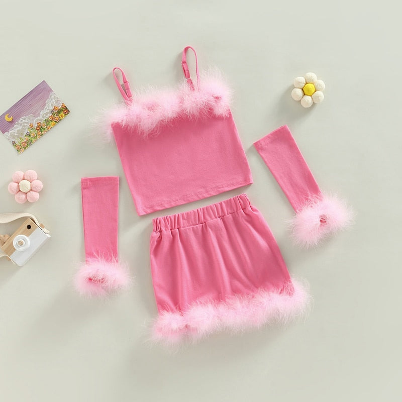 Fluffy Baby Skirt Set 2T-6T
