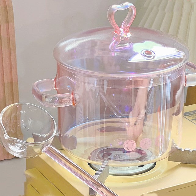 Pink Glass Stew Pot
