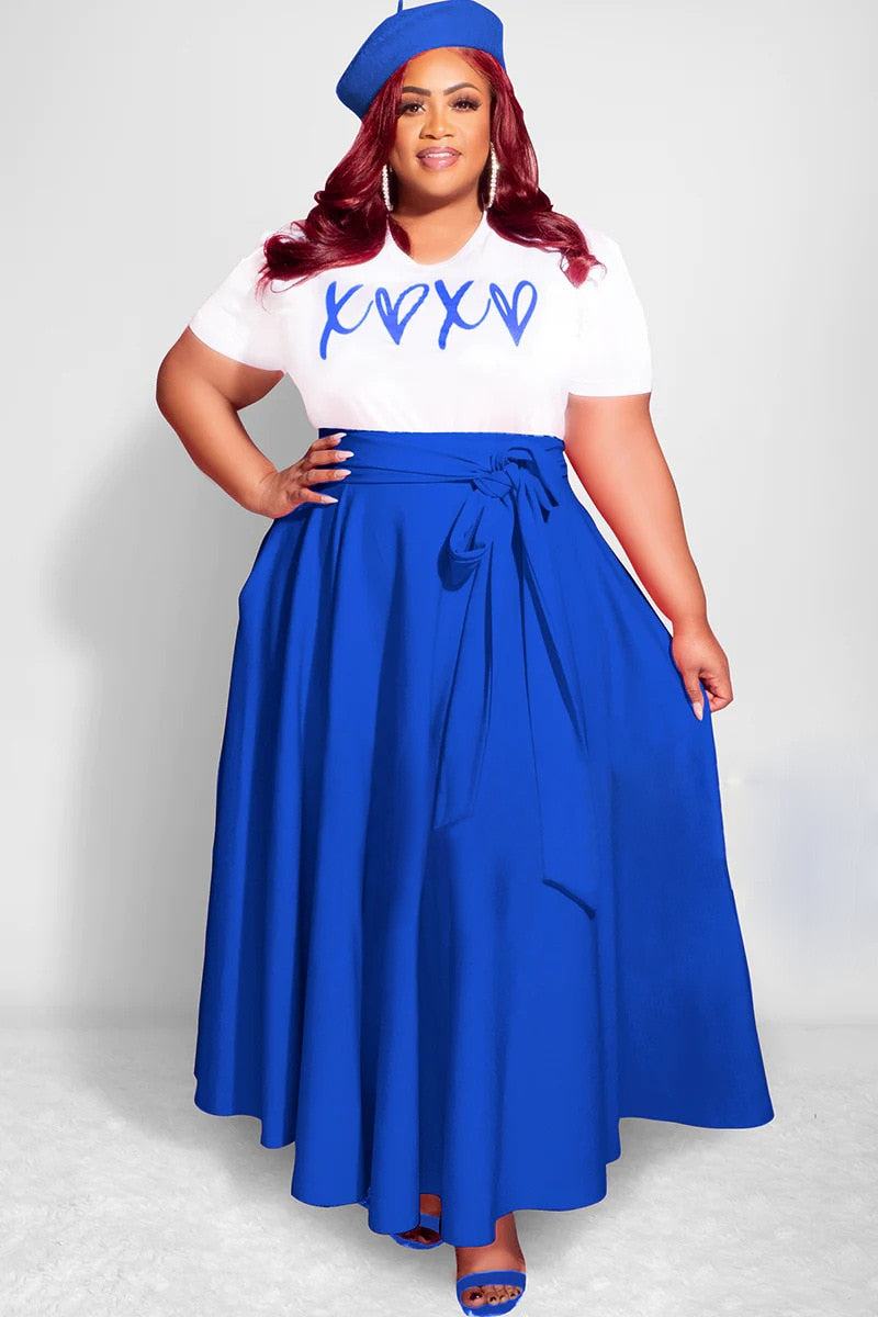 Place Your Hearts Skirt Set XL-4XL