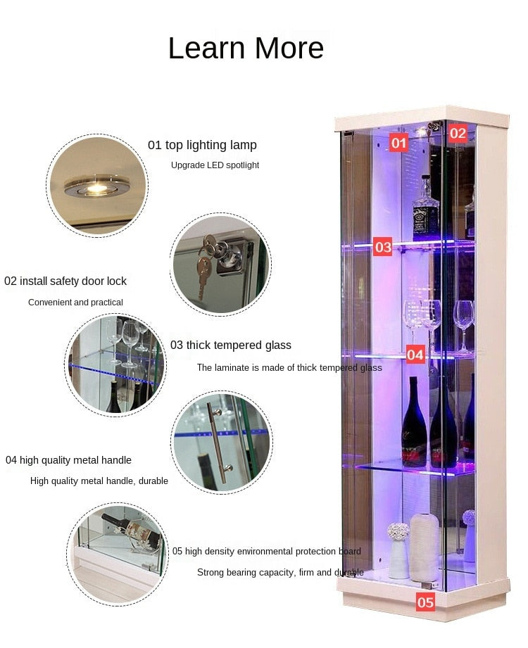 Glass Wine Display W/LED Lights