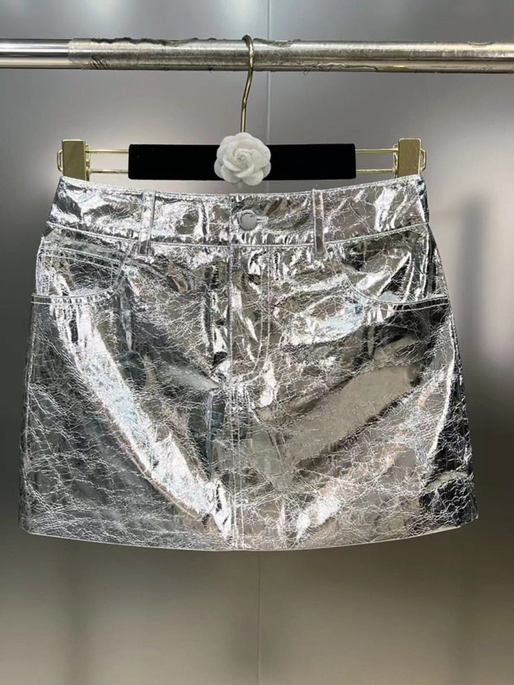 Silver Wrapper Skirt