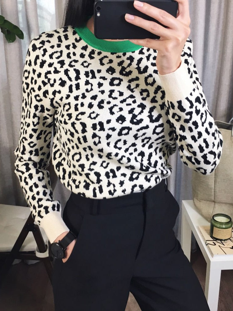 Knitted Leopard Sweater