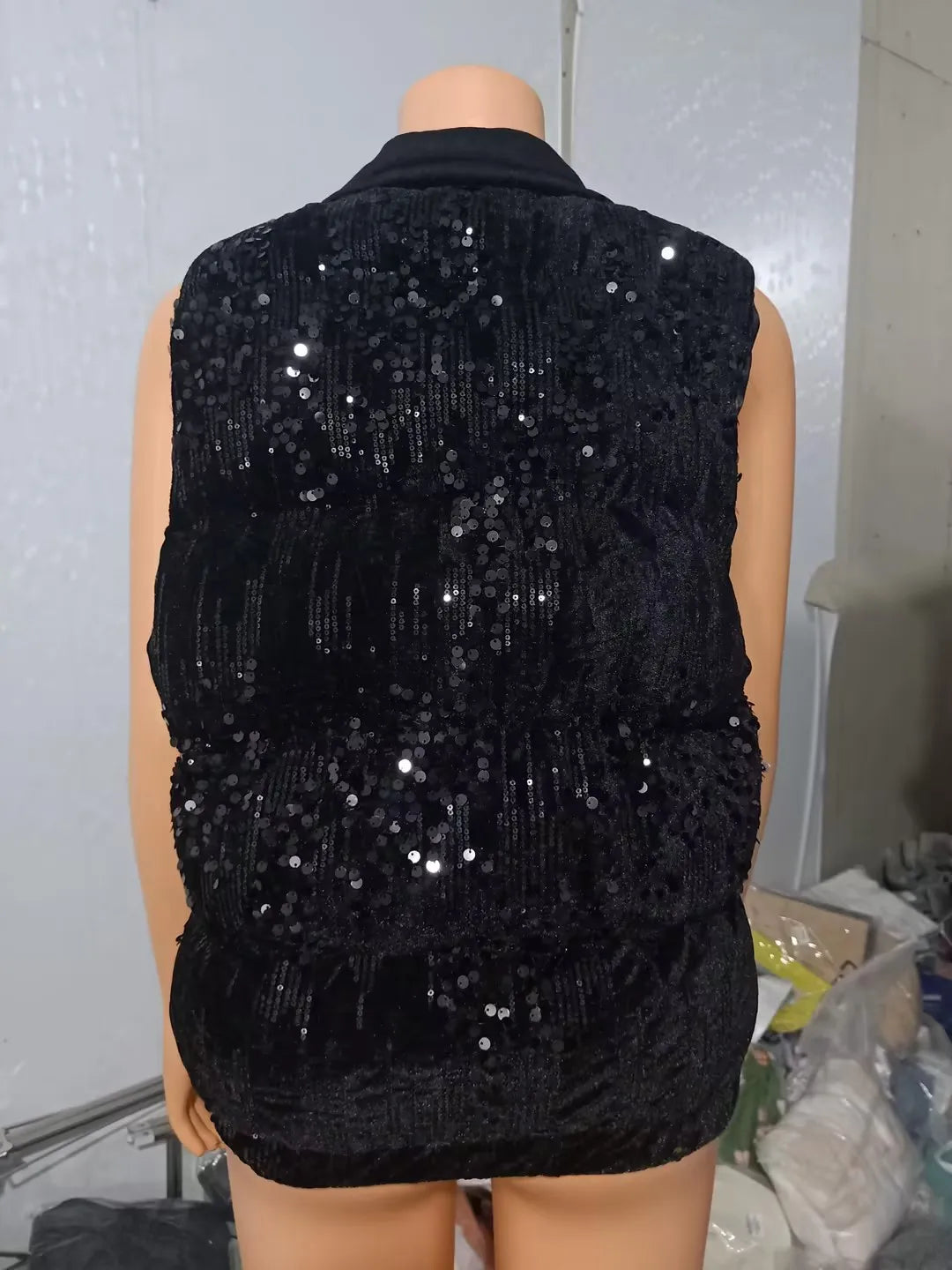 Pearl Girl Sequin Puffer Vest