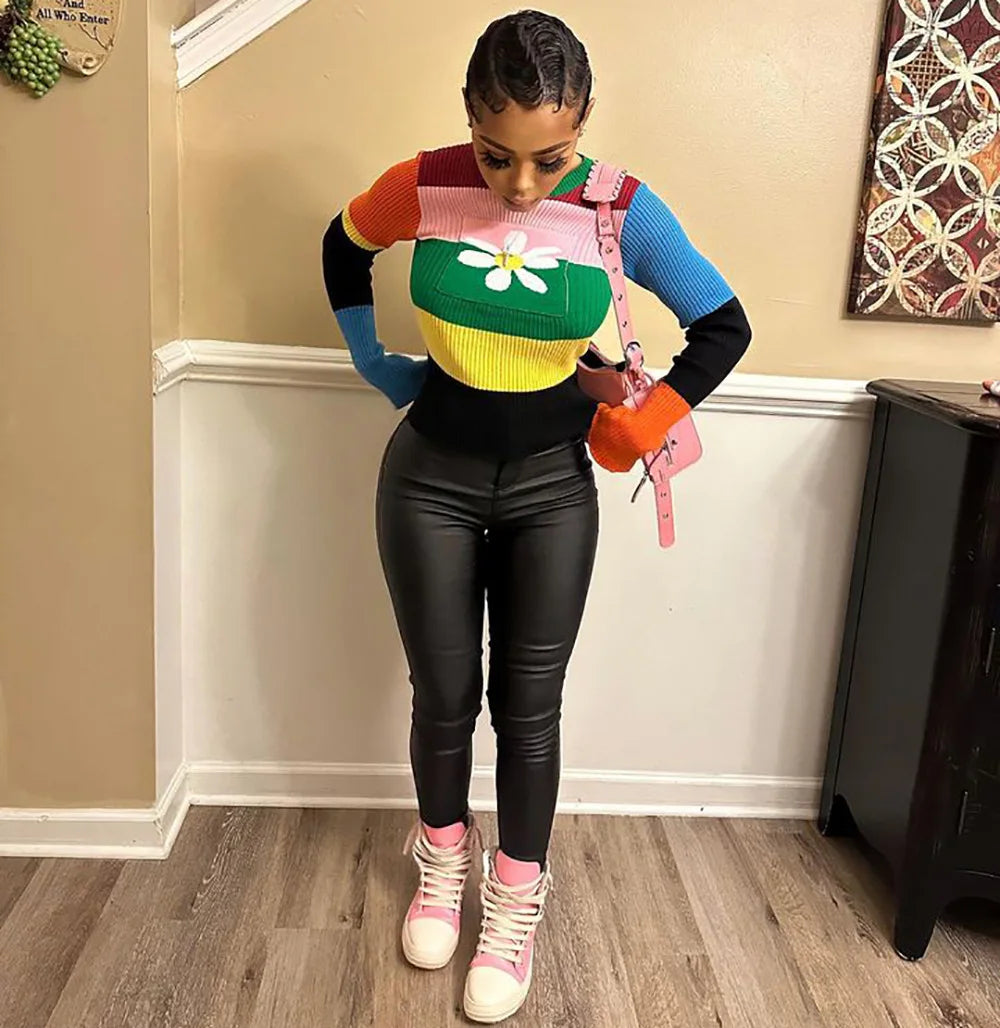 Multi-Color Knitted Sweater