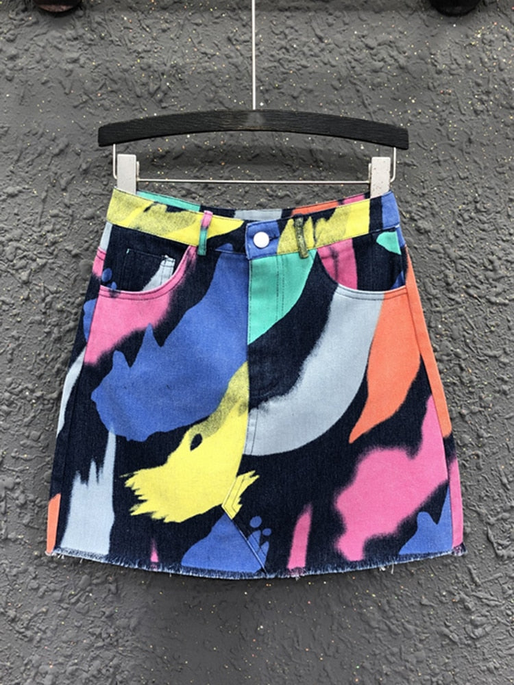 Paint Splatter Mini Skirt