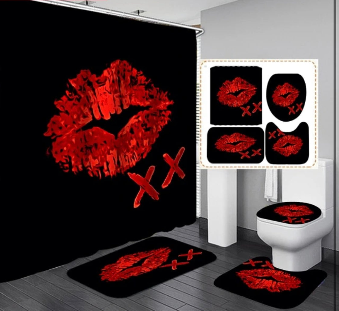Red Lips & Heels Bathroom Set