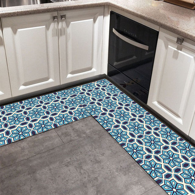 Geo Print Kitchen Floor Mats