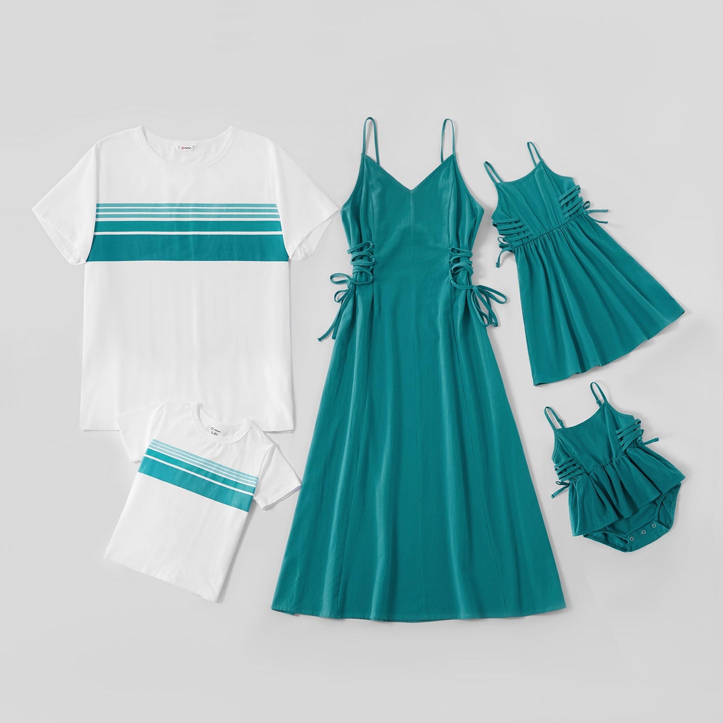 Turquoise Family Dress & Shirt Set
