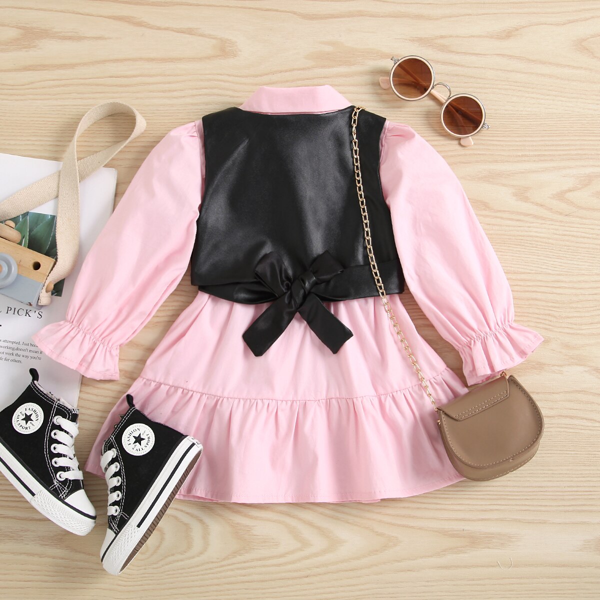 Leather Vest And Shirt Set 2T-6T