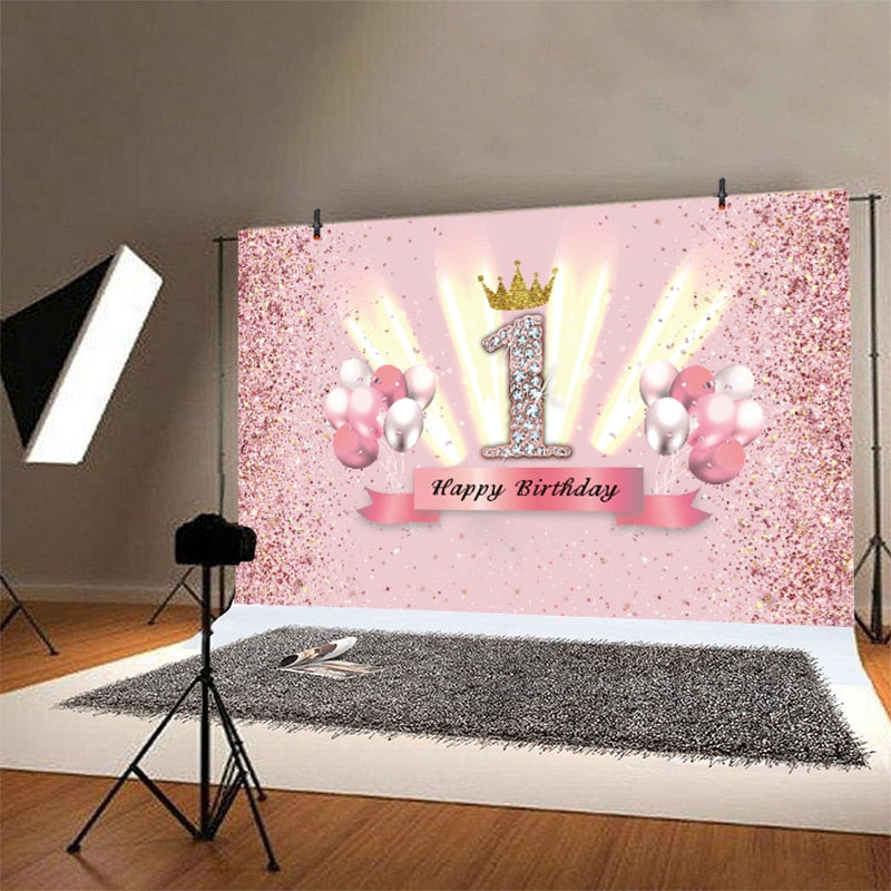 Pink Sweet One Backdrops