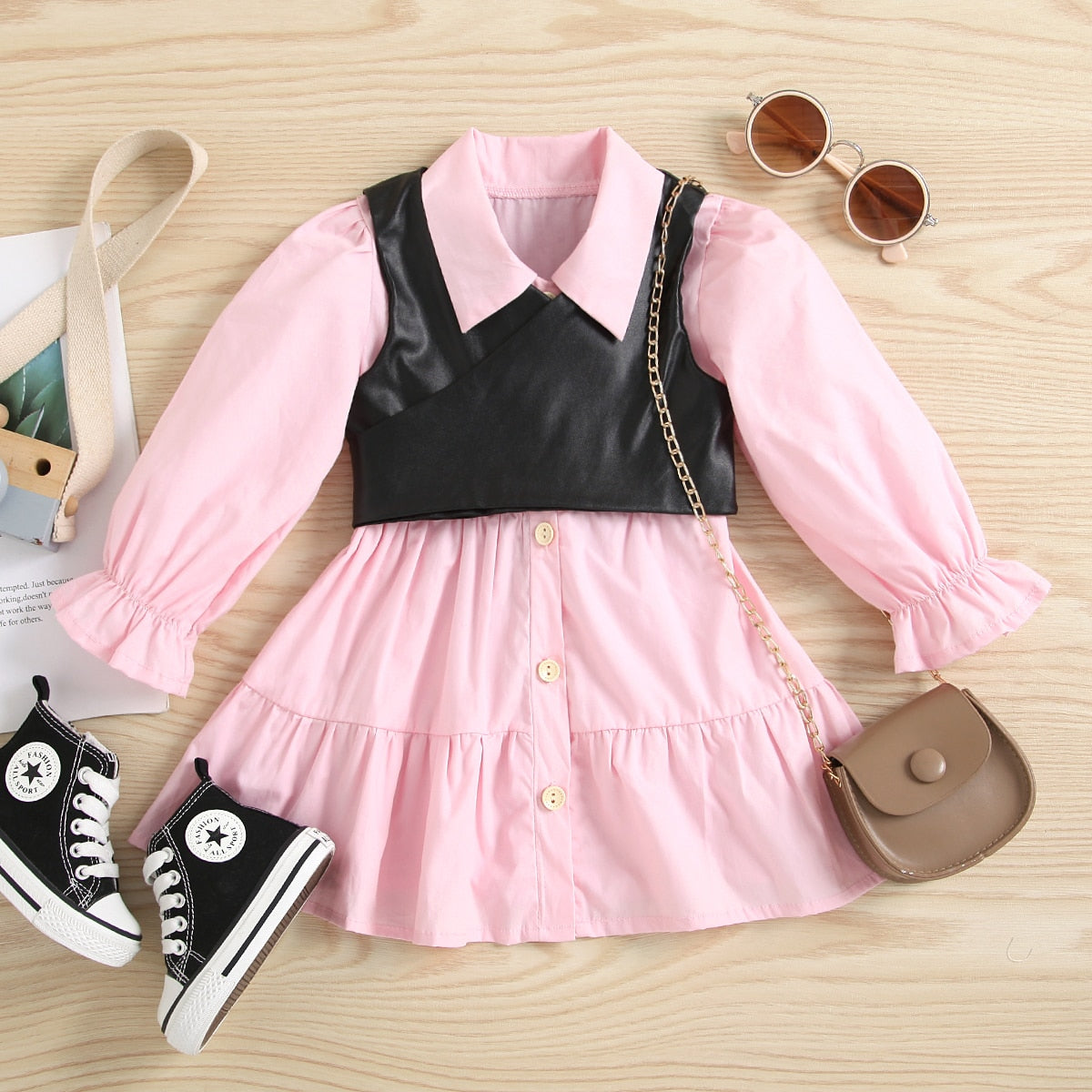 Leather Vest And Shirt Set 2T-6T