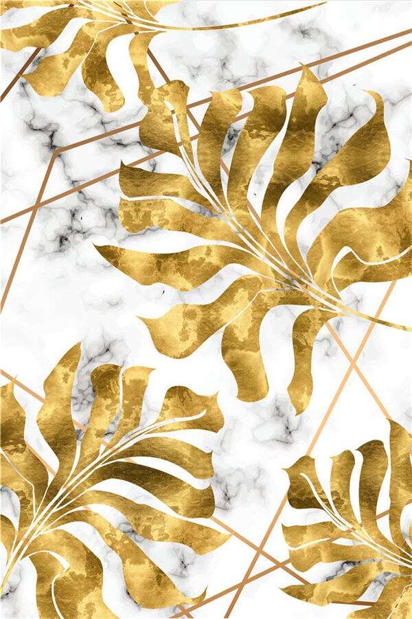 Gold Tropical Leaf Art
