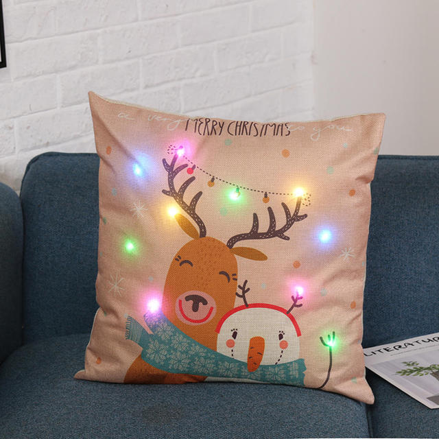 LED Christmas Throw Pillows