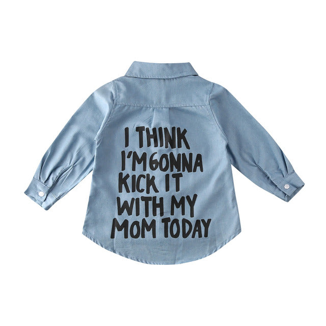 Kick It With Mom Denim Shirt 3T-7T