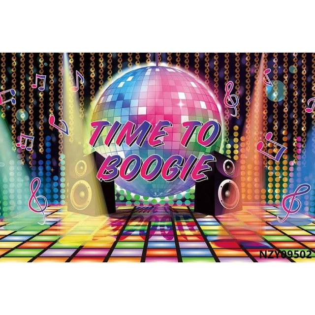 90's Neon Glow Party Backdrop