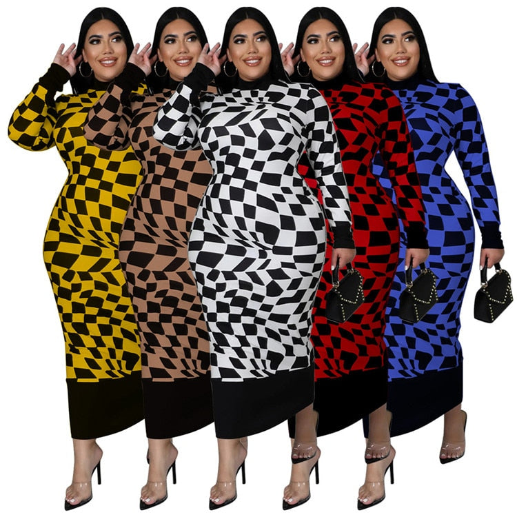 Crazy Print Dress XL-5XL