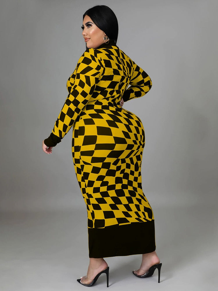 Crazy Print Dress XL-5XL
