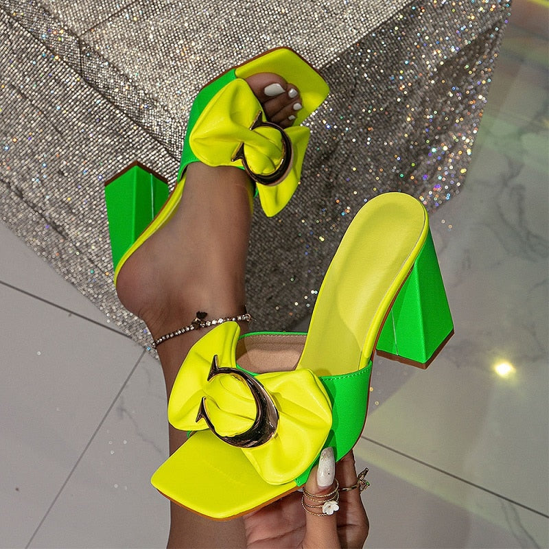Lemon Lime Heel Slides