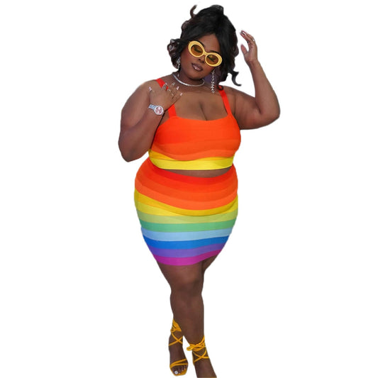 Rainbow Royalty Skirt Set L-5XL