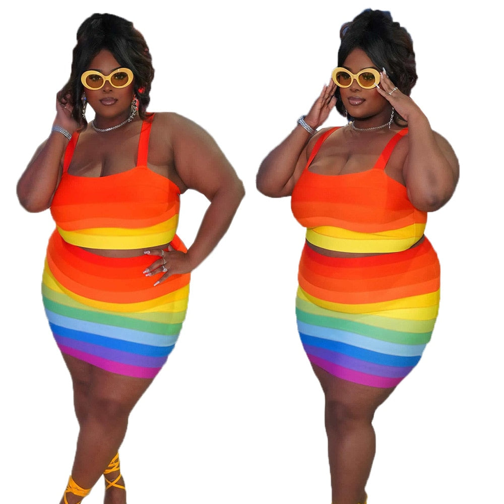 Rainbow Royalty Skirt Set L-5XL