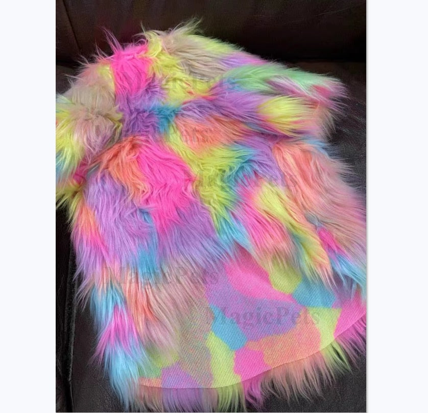 Colorful Fur Baby Dog Sweater S-XL