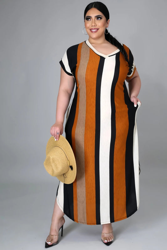 Striped Pleasure Dress XL-5XL