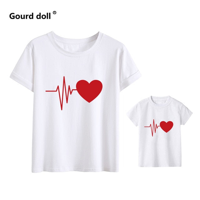 Mommy and Me Matching Heartbeat T-Shirts
