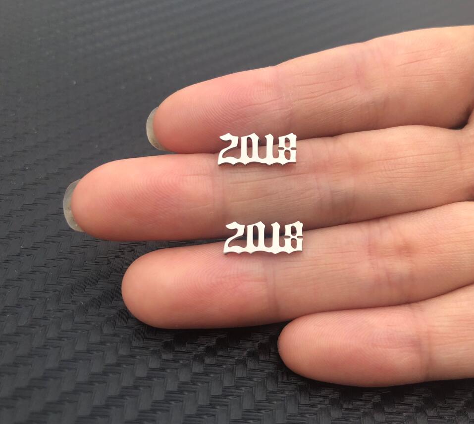 Stainless Steel Birth Year Earrings