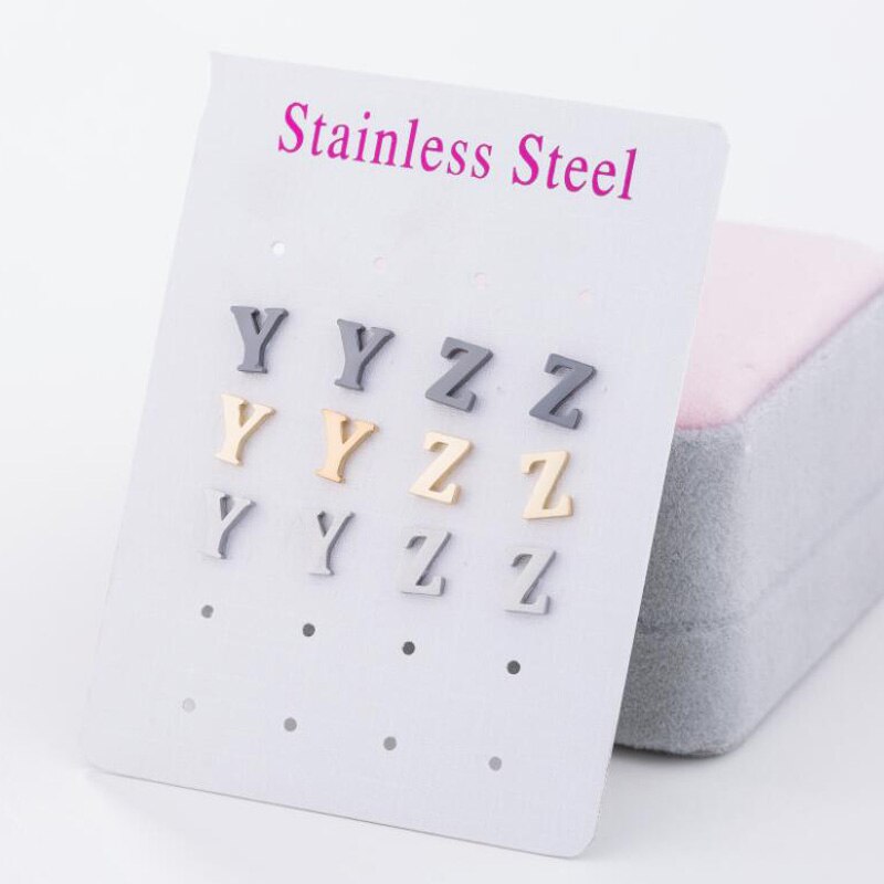 Stainless Steel Alphabet Earrings