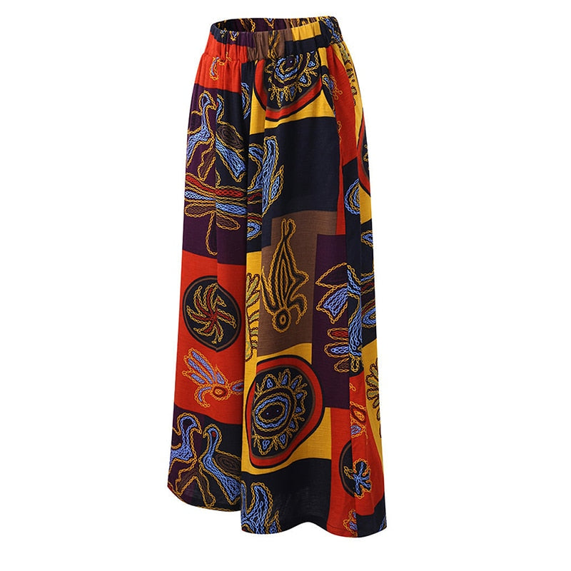 Graphic Wide Leg Pants Up to 5XL