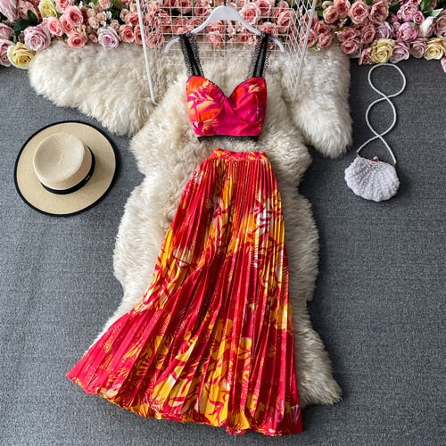 Bohemian Floral Skirt Set