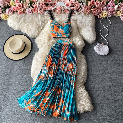 Bohemian Floral Skirt Set