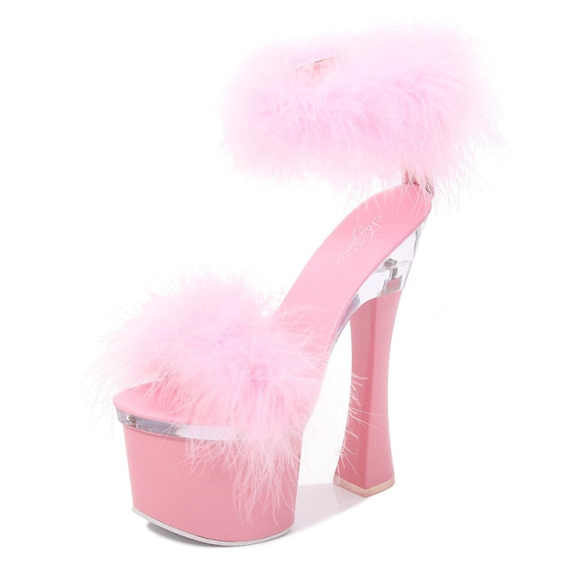 Fashion Nova | Shoes | Lace Up Fur Heels | Poshmark