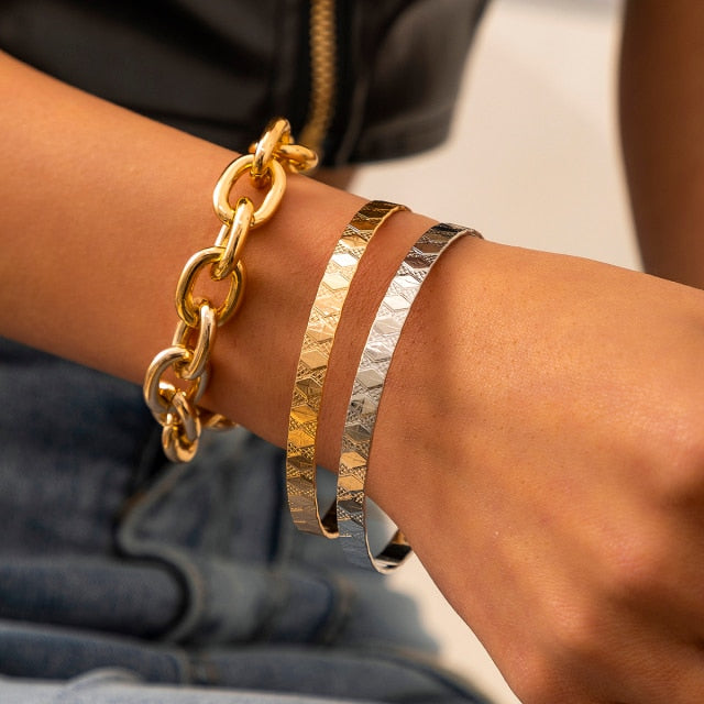 Cuban Chain Bracelets Set