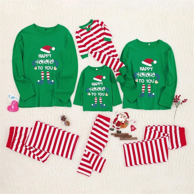 Candy Cane Family Pajamas Set
