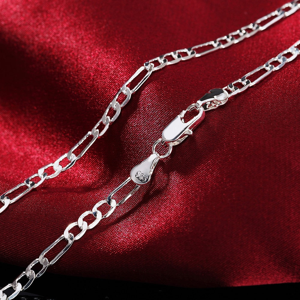 Sterling Silver 4mm Chain Jewelry Set
