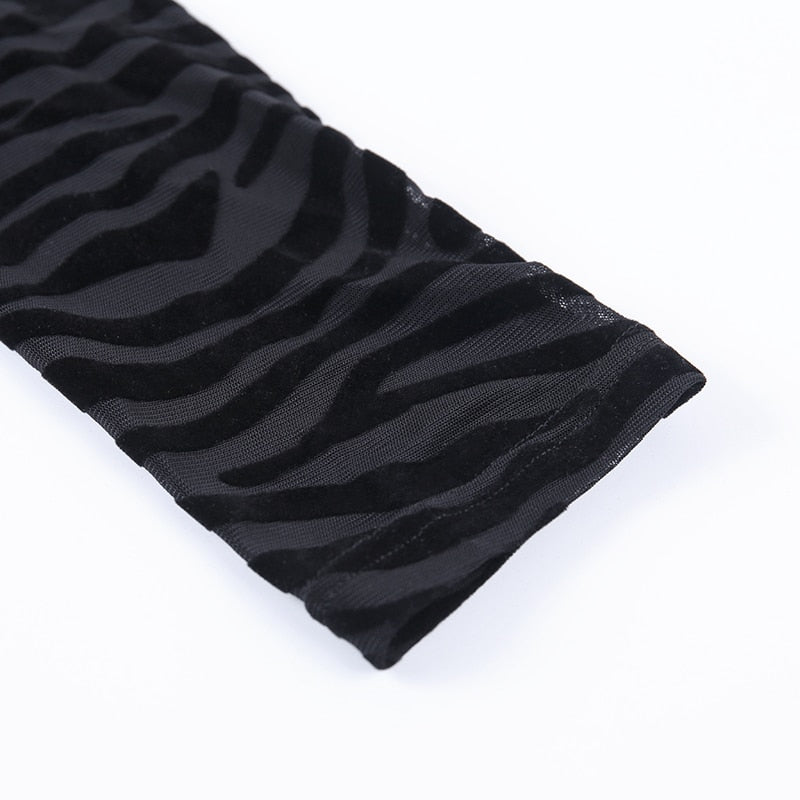 Zebra Print Mesh Bodysuit